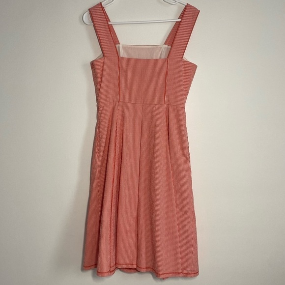 Adolfo Dominguez Red and White Stripe Button Front Mini Dress Size EU 38 - Picture 2 of 13